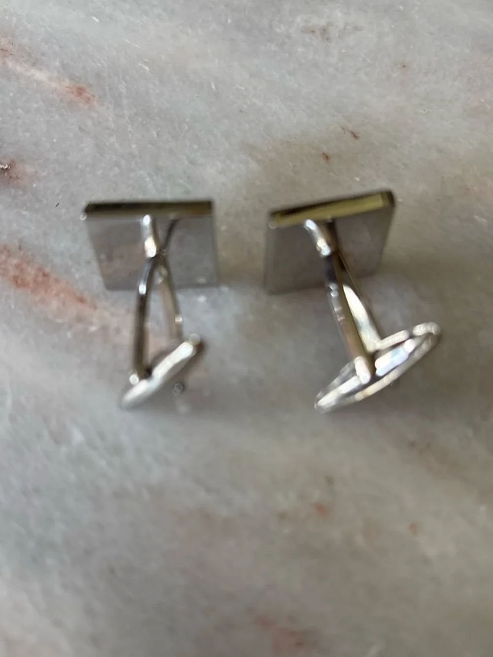Others Follow Silver and Black Diagonal Stripe Cufflinks